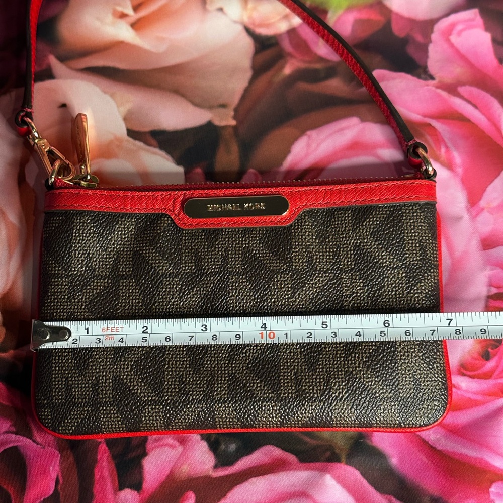 Michael Kors Brown and Red Women's Monogram Wristlet - Picture 14 of 15